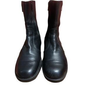 Vintage 90s DKNY black leather double zipper boots size 8.5